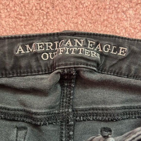 American Eagle Black Jeggings Ripped Size 4 Women’s - Picture 2 of 8
